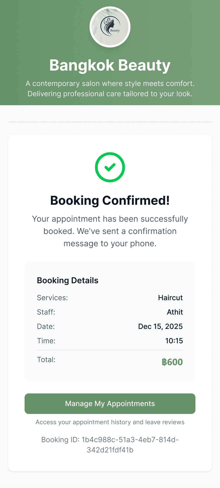 Client booking flow